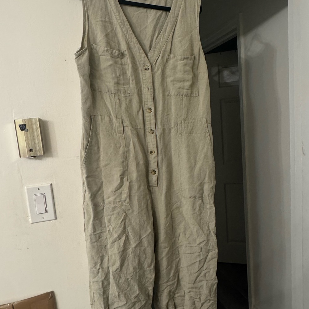 A New Day Beige Sleeveless Jumpsuit/Romper